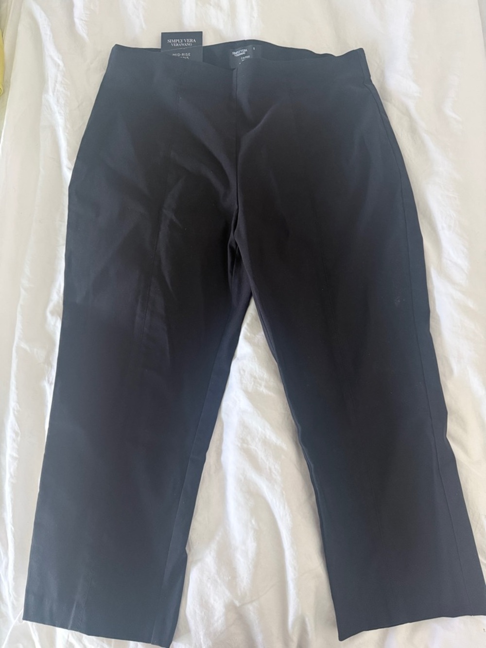 Simply Vera Vera Wang Black Mid-Tise Capri Pants Size Small
